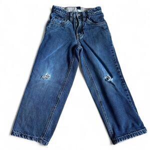 Distressed‎ blue denim baby gap Jeans sz 5 flannel lined